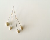 minimal flower polymer clay ''Double tulips earrings''