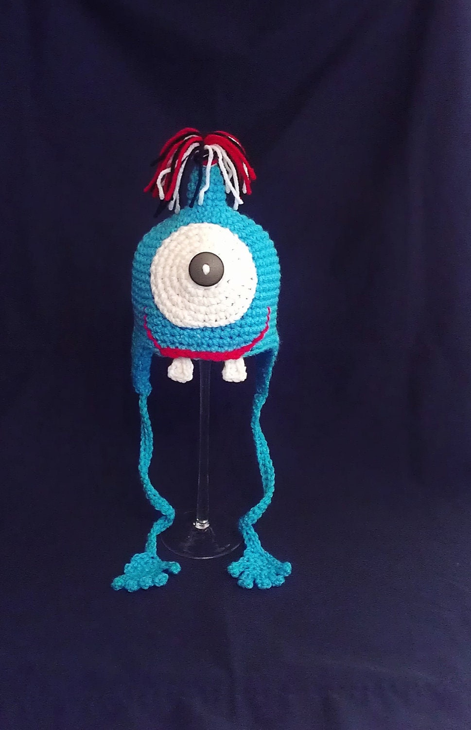 Footie Monster Earflap Hat SOO CUTE- Customized Boy or Girl -Preemie-4T/Photography Prop/cbbcreations