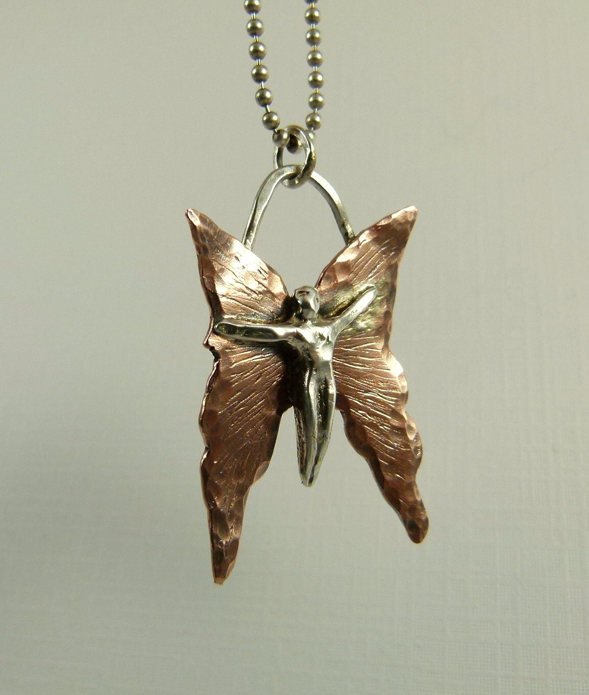 Savannah Is Becoming - Up Cycled Sterling, Copper, And PMC - Echo Friendly - Art Jewelry Pendant - 955