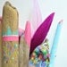 Neon Painted Sticks - 8 Piece Collection, Home Decor Props - Mantle Piece, Pattern, Driftwood Art, Stripes, Circles, Dots, Triangles, Boho