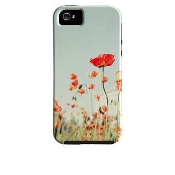 SALE Floral iPhone Case, ,iPhone 4, 5 Case, Vibe Case, Red Poppies, Poppy Flower iPhone Case, Girly iPhone Case, iPhone 4 Case