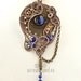 OOAK Steampunk cobalt blue eye wire wrapped pendant
