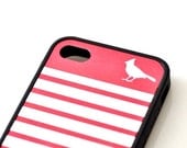 Cardinal Bird iPhone Case - Stripes Available in 13 Colors - DobleEle