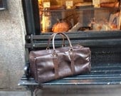 European Tour Leather Duffle - hand stitched leather- by Aixa
