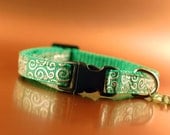 Green with Silver Swirls Cat Collar