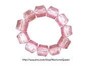 Lucite Pink Cube Stretch Bracelet