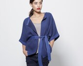 Blue cardigan women navey sweater jacket blouse winter fashion