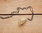 Necklace Pendant Drop Cage in Champagne and Transparent