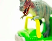Tyrannosaurus Rex Jeepin'- Fine Art Photography print 5x7 by Alana Gillett- Dinosaur Jeep Wheels Boys Girls Kids Room Decor