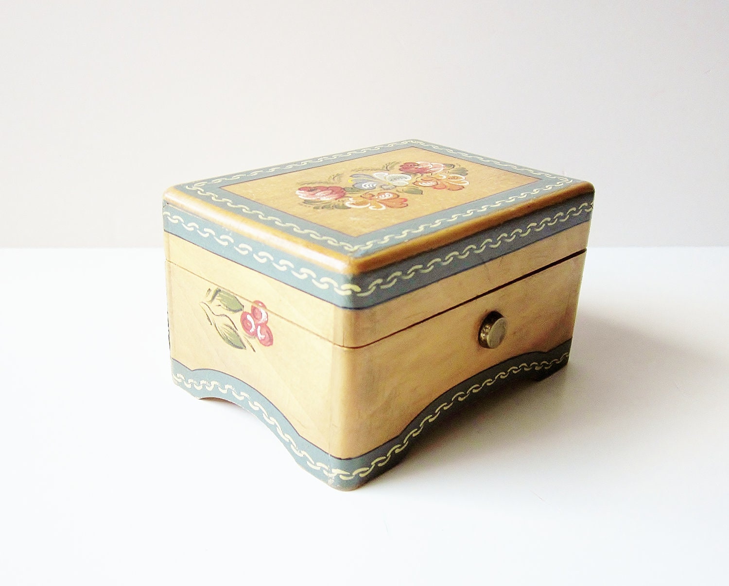 Wood Music Box Vintage Reuge Holiday In Switzerland