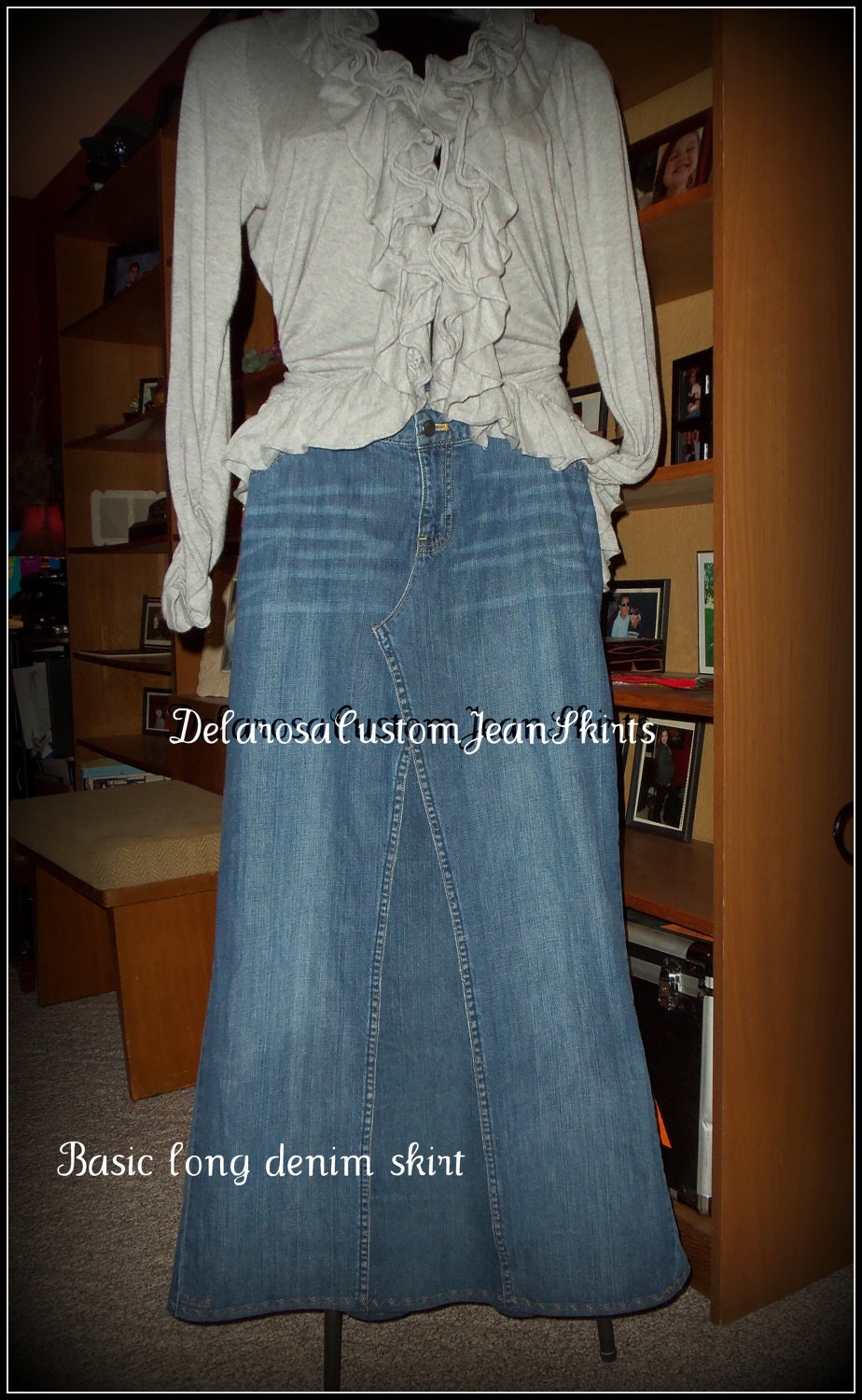 Custom to Your Size Long Jean Skirt size 16-18
