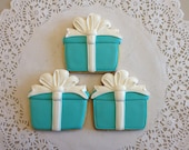 Tiffany style gift box cookies