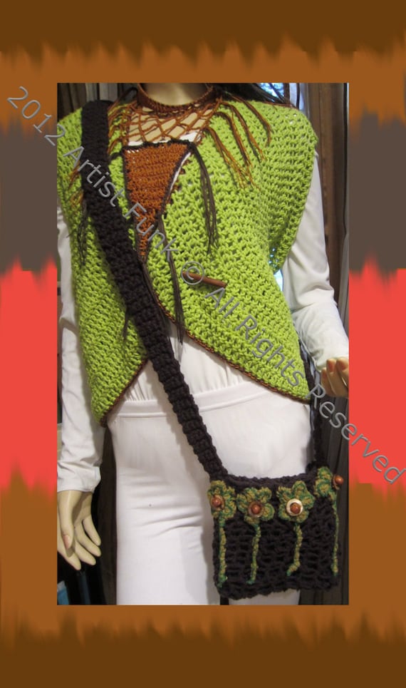Mother's Day Gifts,Crossbody Bag, Boho Bag , Earthy Browns With Avocado Beaded Flowers , 100% Cotton Yarn