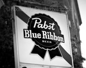 PBR Pabst beer vintage sign Pinkie Master's Bar black and white 5 x 7 art photo