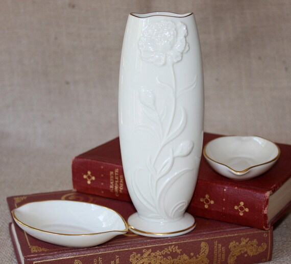 Items similar to Lenox China Vase Limited Edition 24kt Gold 3 Piece