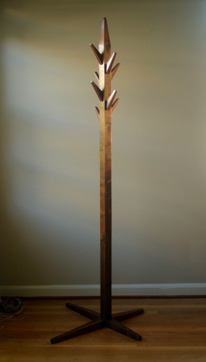 Modern coat stand in walnut