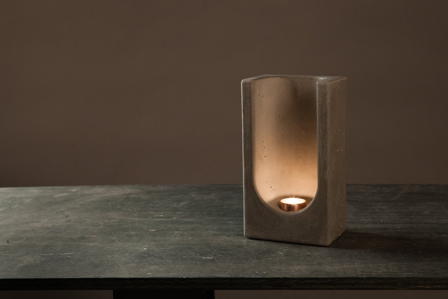 Wall Mounted Tealight Totem - Concrete - PlywoodOffice