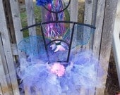 Children's Blue and Pink Fairy Butterfly Tutu Wings Crown Package