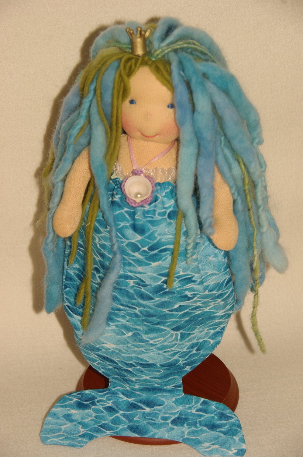 Mermaid, See Princess,  Waldorf Inspired Doll, 10 in