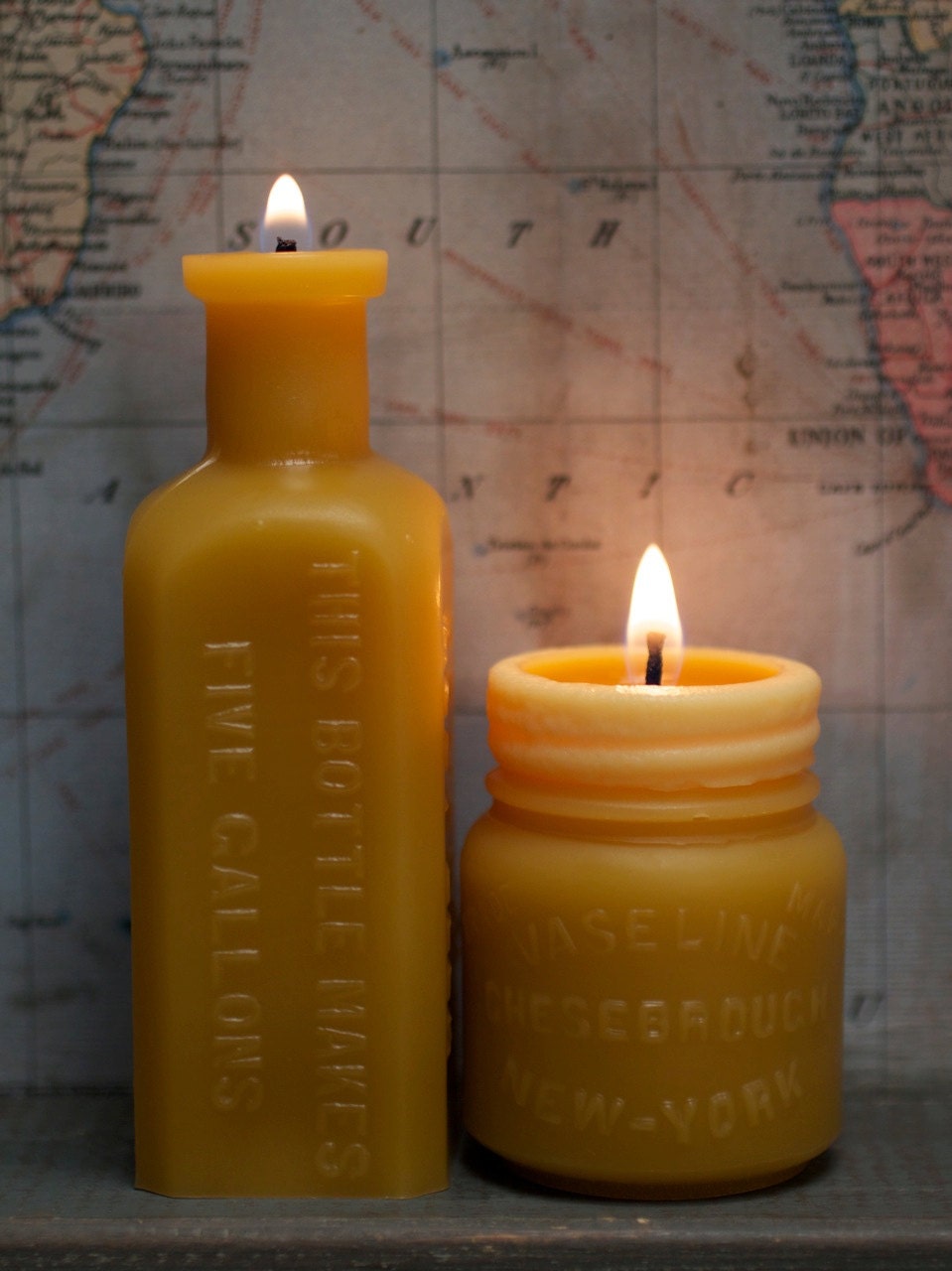Beeswax Candle Collection - "Root Beer Extract -and- Vaseline" Sm and Md.