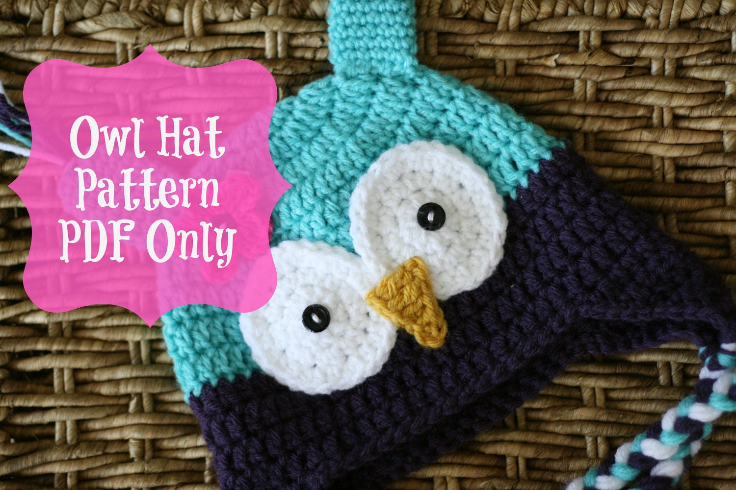 Owl Hat Pattern, Crochet Owl Hat Pattern, Crochet Pattern - Permission to Sell