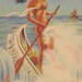 Legend of the White Canoe- Niagara Falls Legend- 1940s Vintage Postcard- Unused