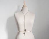 The Mini Urchin Necklace - Three gold-tipped spikes on bronze chain