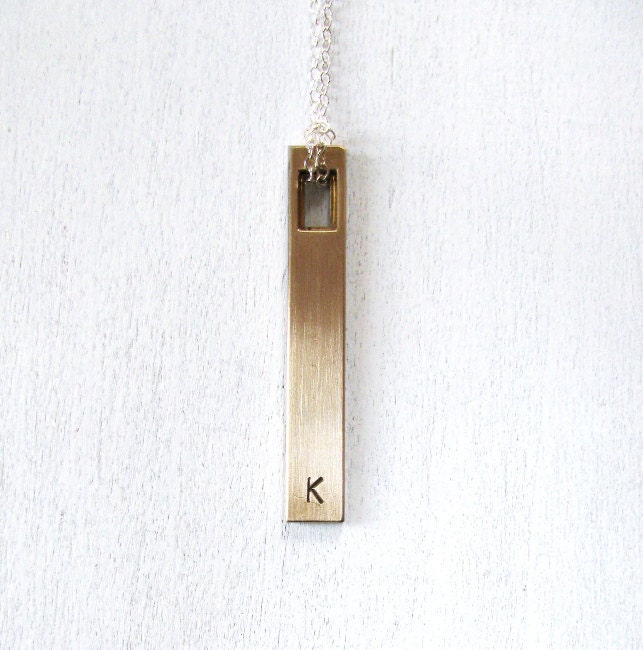Personalized Initial Necklace - Personalized Jewelry - Gifts for Women - Layering Necklace - Mixed Metal Jewelry - Mad Men Style Necklace