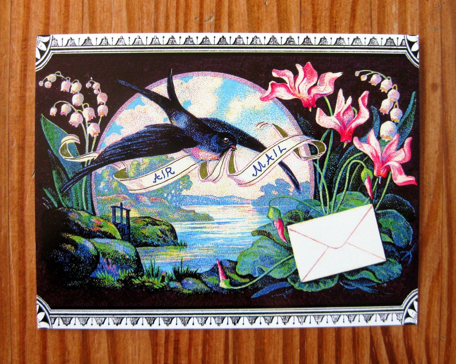 Swallow's Air Mail Garden postcard set, pack of 5