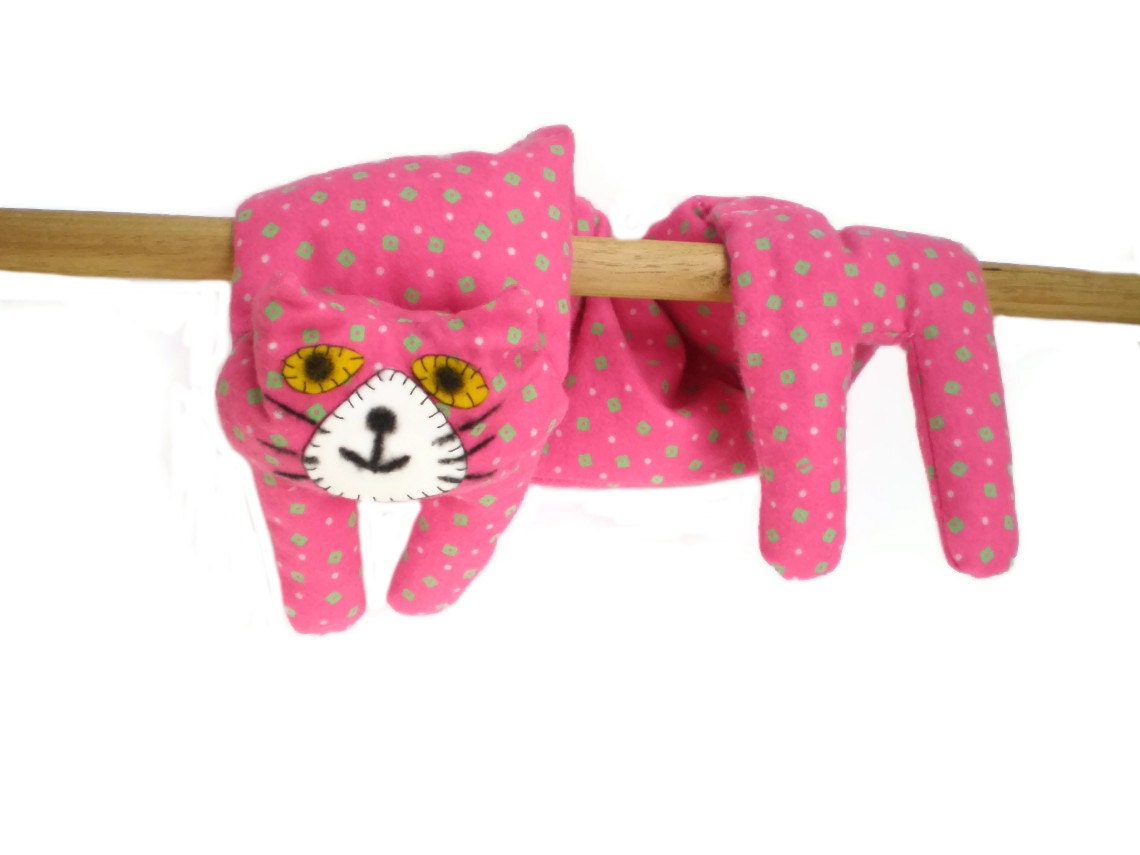 Flat Cat Rice Heat Cold Pack Microwavable for Neck Head Shoulders Pink White Green Cat