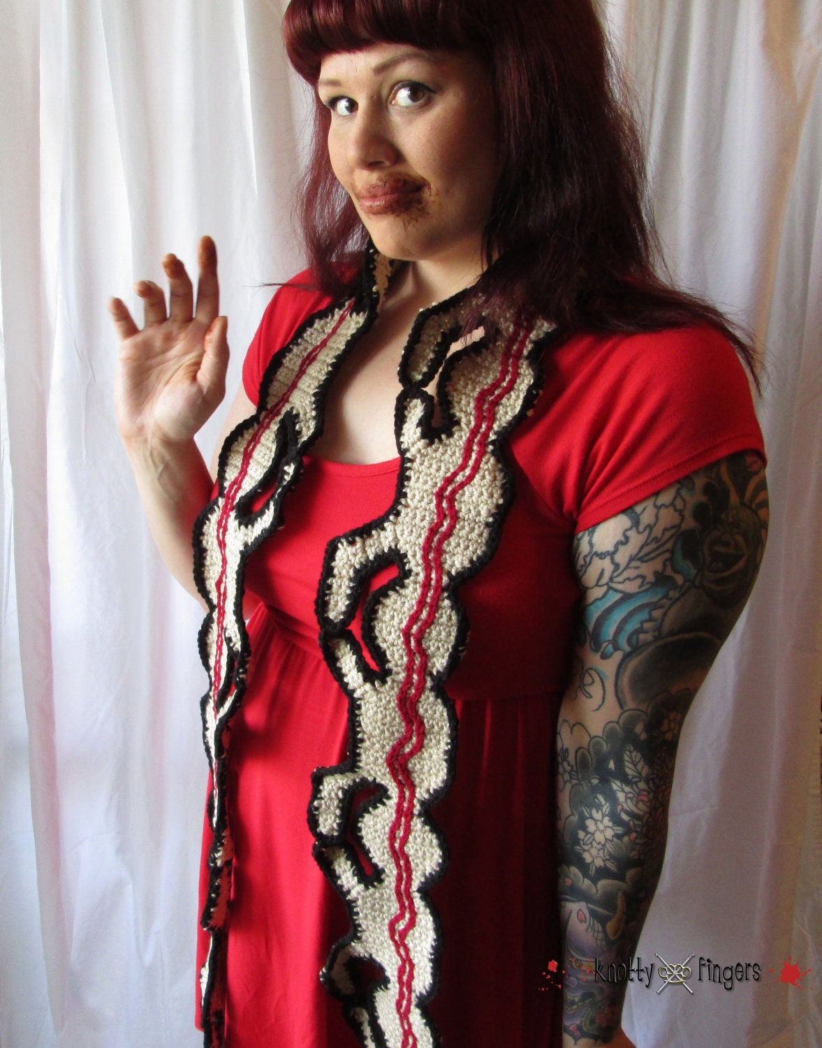 The Original Crochet Human Centipede Scarf - Made to Order - 7' length