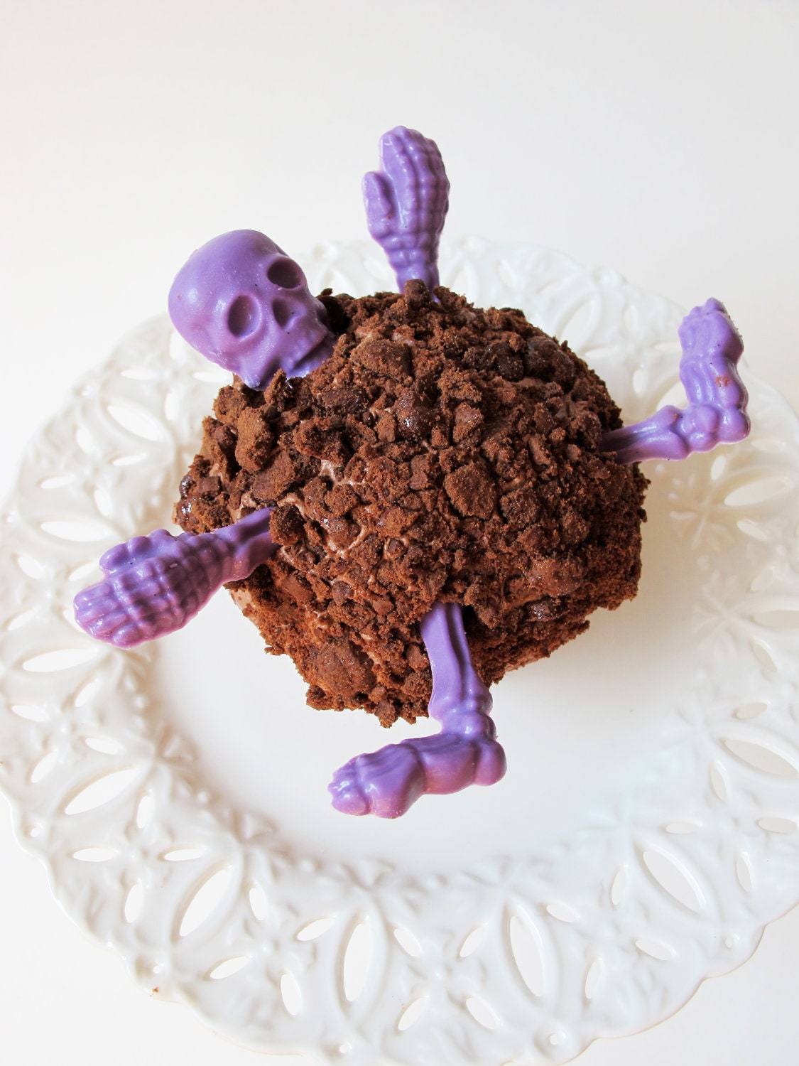 5 Chocolate Skeleton Pieces: Violet Bones Il_570xn