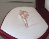 Natural peach sapphire. Ceylon,Diamond gold Ring. Payment Plan is available.   P-057