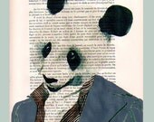 Detective Panda - Original Illustration-Mixed Media-Digital Illustration Print-Art Poster-Holiday Decor-Illustration-Gift For Him