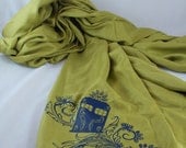 Henna Police Box Olive Pashmina Scarf