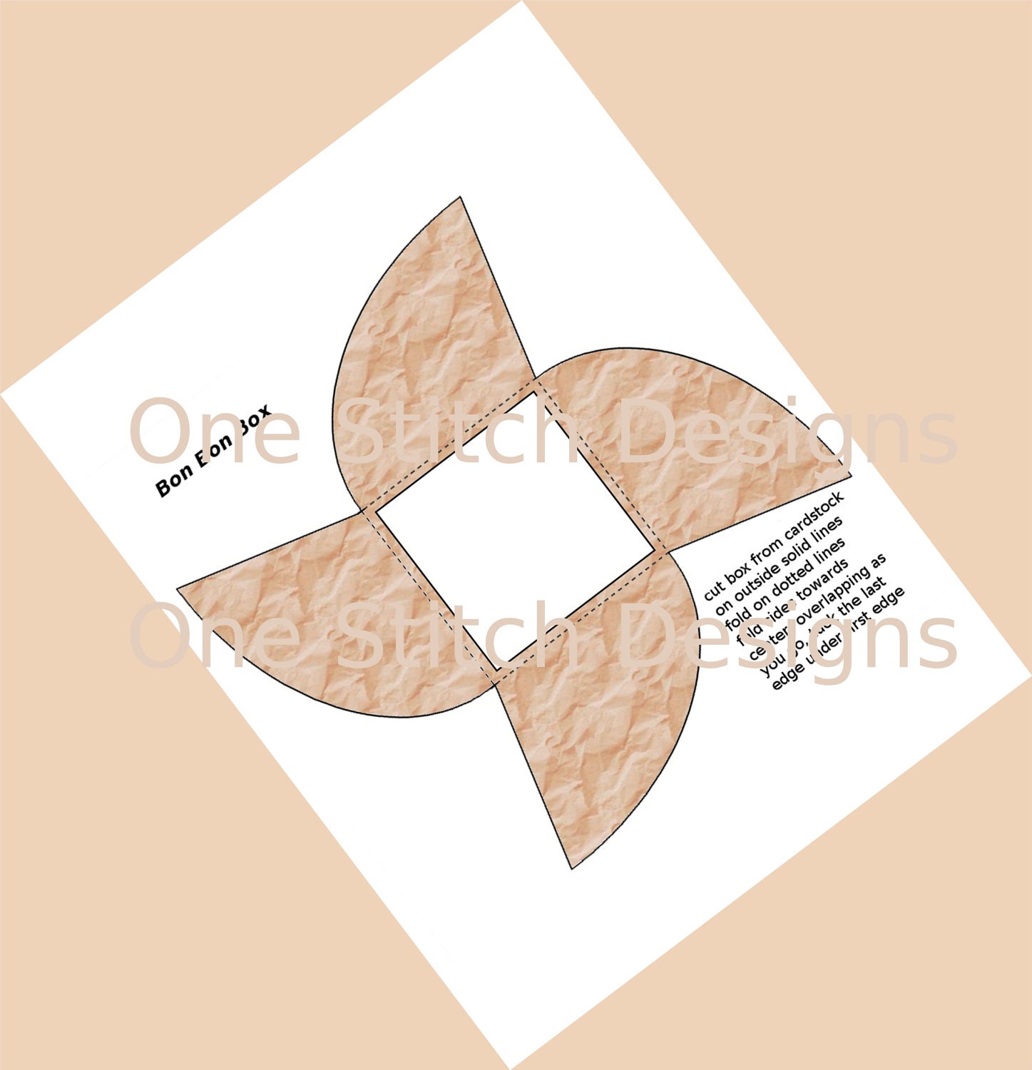 Printable Wedding Party Favor Box Crinkled Paper Gift Box Bon Bon Style Instant Download