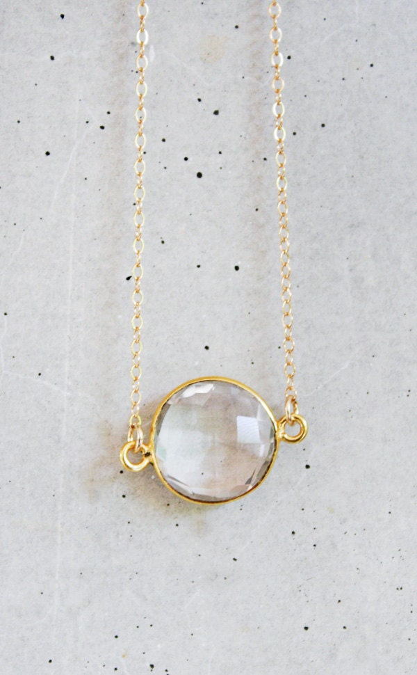 Crystal Coin 14k Gold Filled Necklace