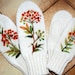 Reserved Cindy ......Kit of white rowan berries mittens for mother and daughter