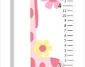 Giraffe Growth Chart, children's art, wall art, nursery wall art, vinyl decal, canvas print, customizable
