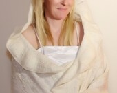 Wedding Accessories/ Bridal Shrug / Bridal Wrap/ Nuno Felted Cream/Ivory Wedding Shawl