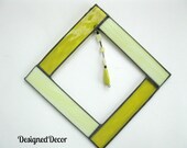 Square Yellow Stained Glass Suncatcher
