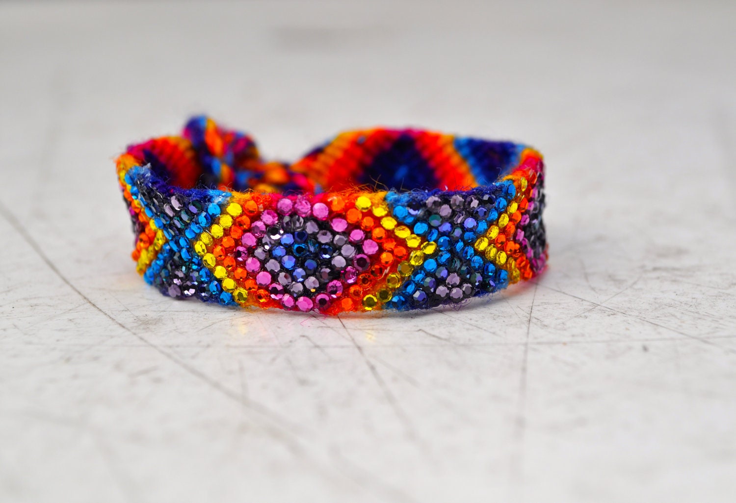 Crystal Friendship Bracelet- blue, orange, purple, yellow, pink