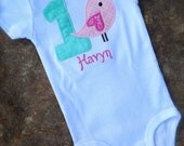 Personalized 1st birthday bird onesie