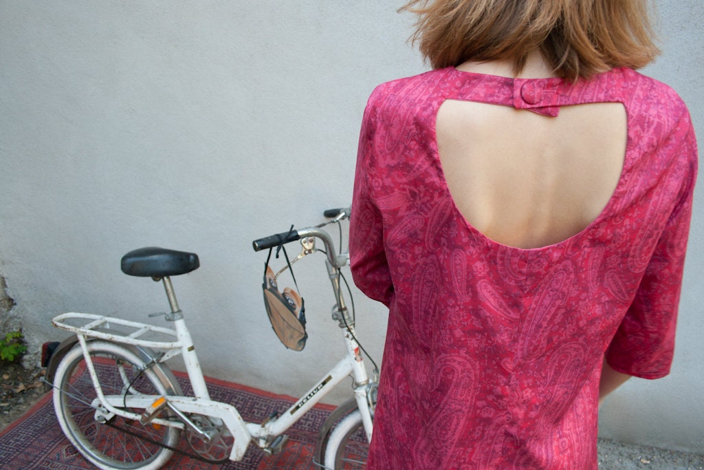 CACHEMIRE dress (pink Liberty print dress with scoop back neckline) - made to order