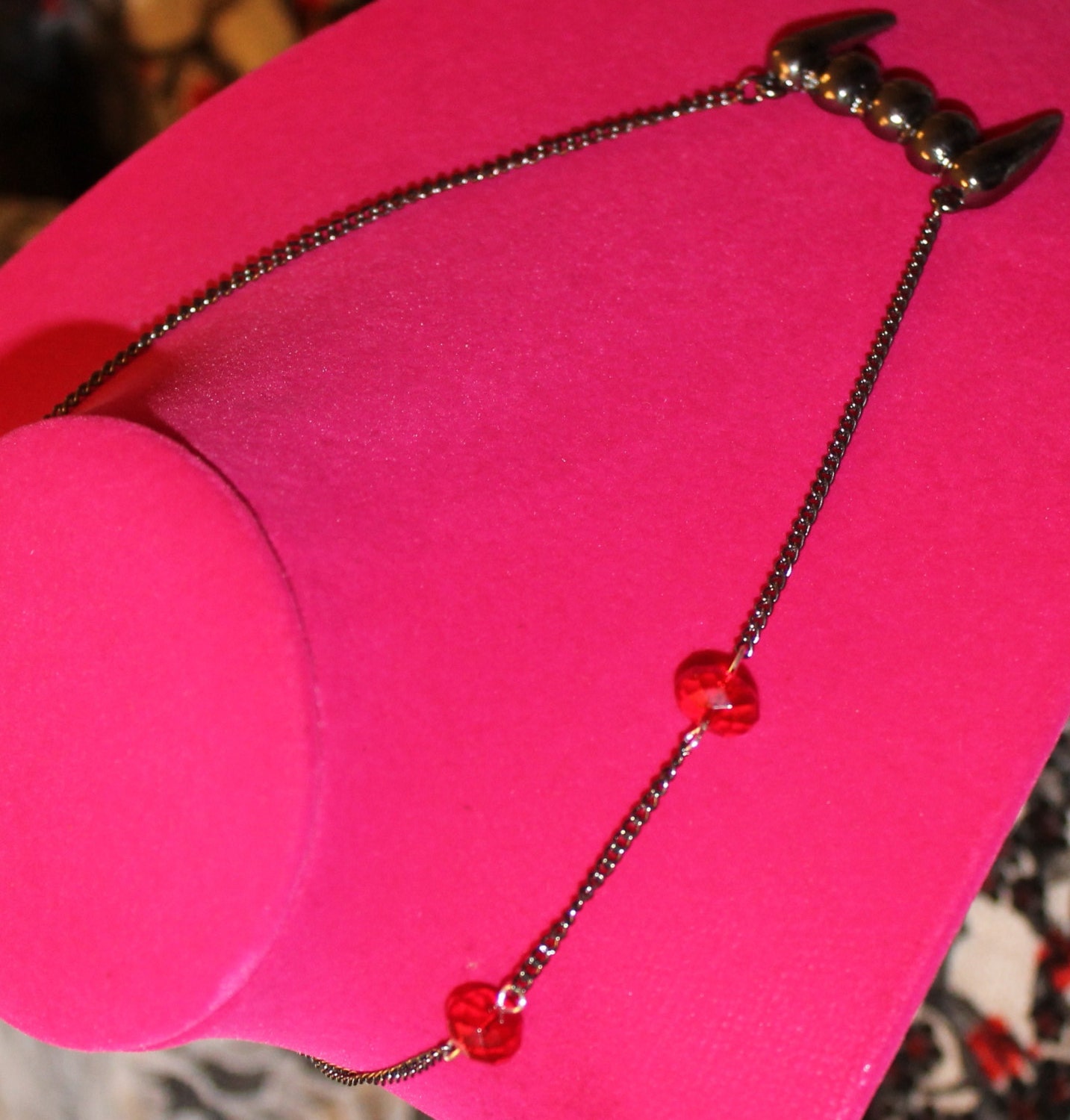 Vampire Bites Inspired Necklace Fangs Bite Blood Drops