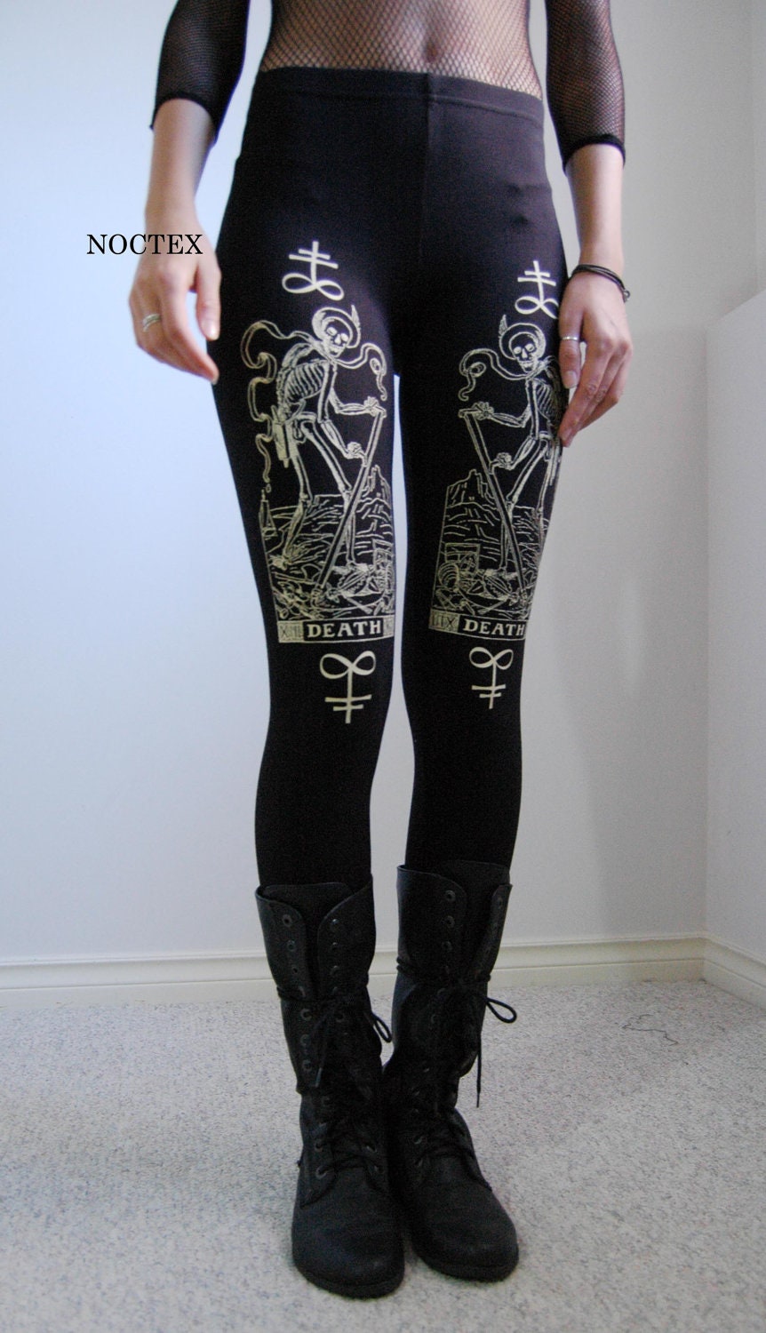 XS - NOCTEX - Death Tarot Card Leggings