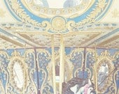 Pastel Carousel- Fair Ride- Carousel Ride- Carnival Photography- Children's Decor- Pastel Colors- Pink Blue Gold- 5x7 Fine Art Print