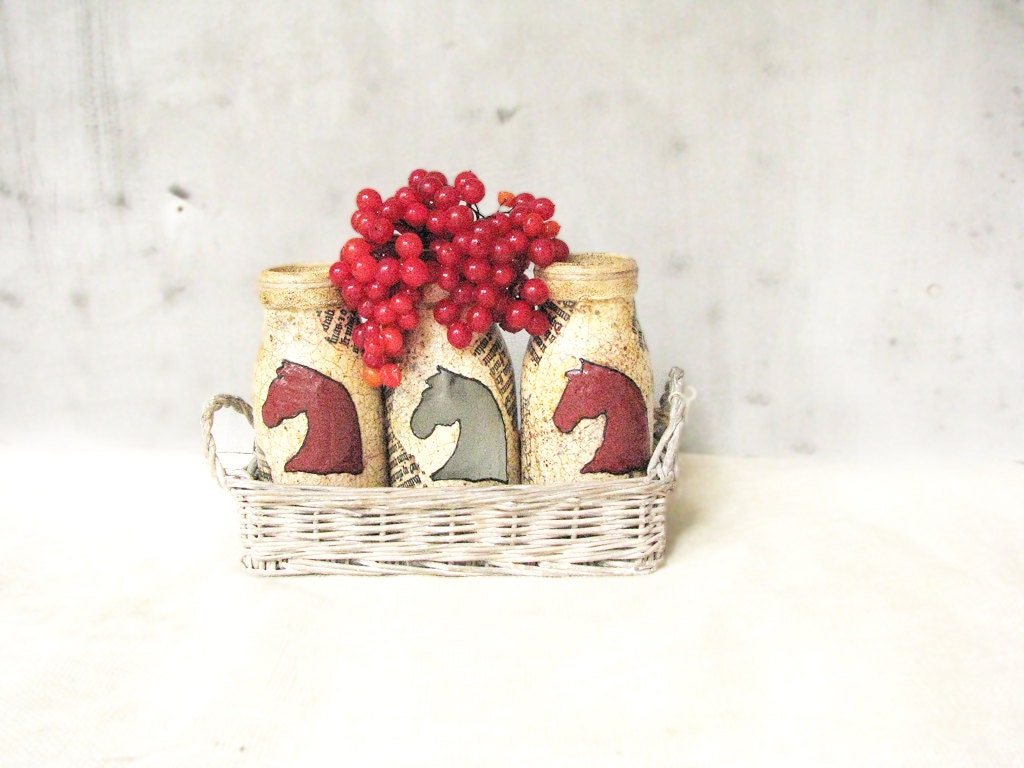 Home decor food preservation Upcycled glass vials (suitable for spices or tea or coffee or else) woodland rustic home