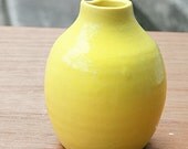 Lemon yellow bud vase, minimalist home decor. Golem 2013.