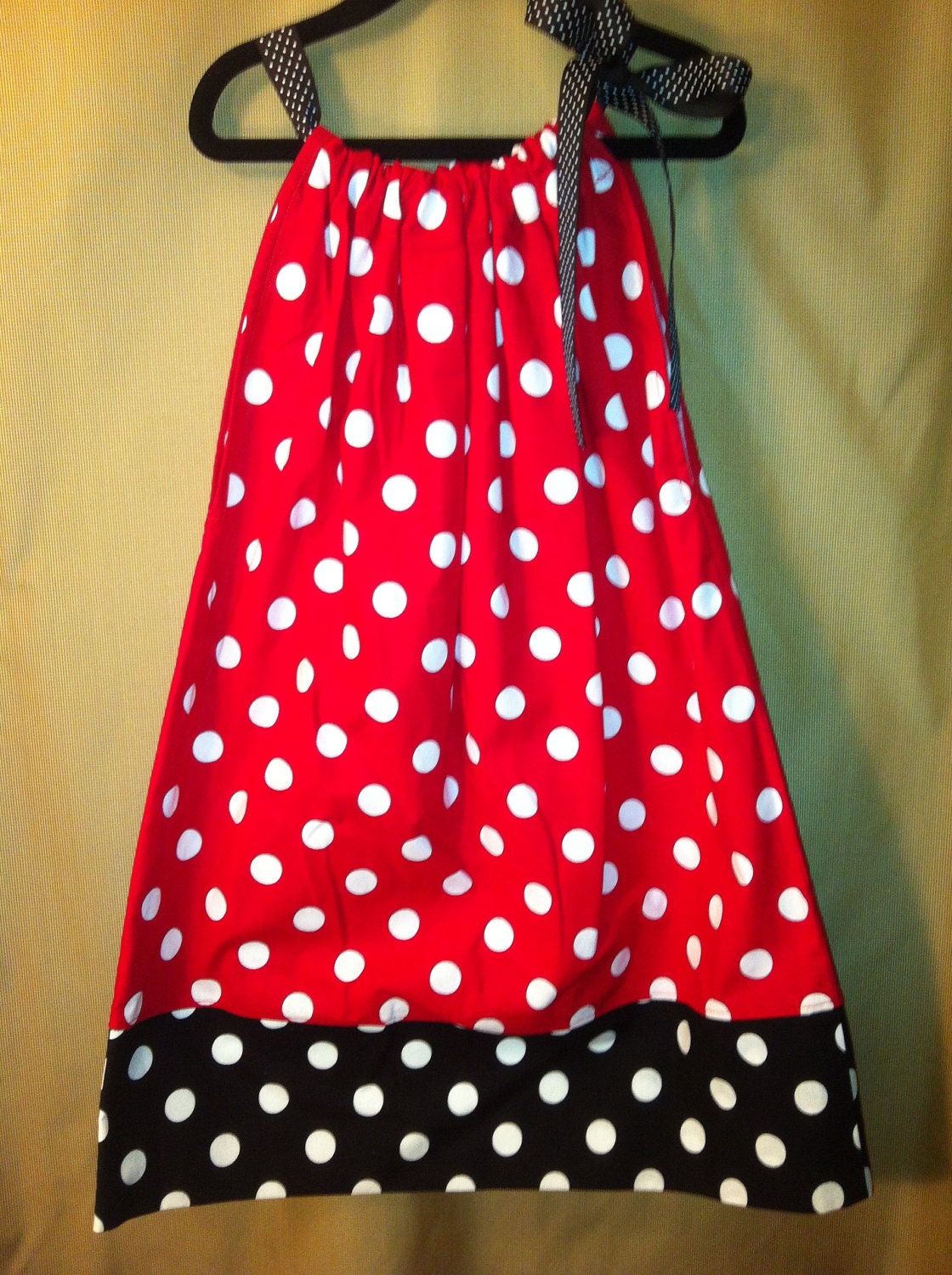 Pillowcase Dress Minnie Mouse Red and White Polka Dot Sz 6mos 1, 2, 3, 4, 5, 6, 7, 8, 10
